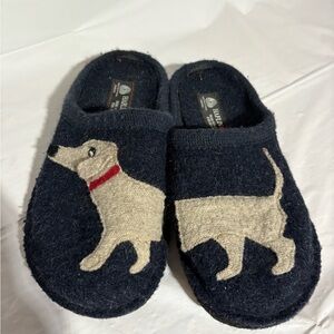 Haflinger Dark Blue and Light Beige Slippers